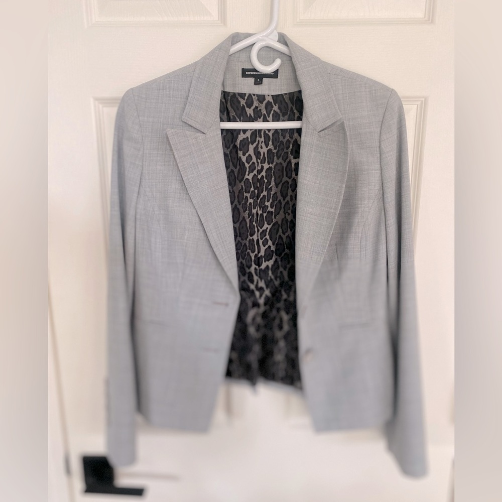 Express Design Studio blazer and trouser suit combo.